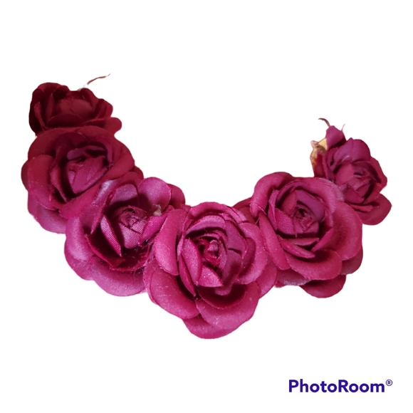 H&M Women's Floral Red Rose Hairband Headband - Picture 2 of 4